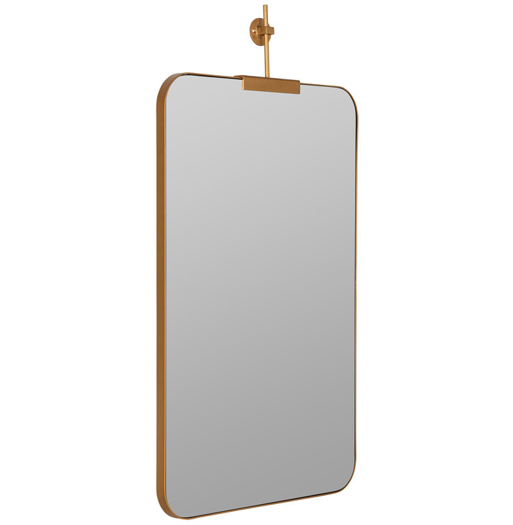 Gold Rectangular Metal Framed Wall Mirror