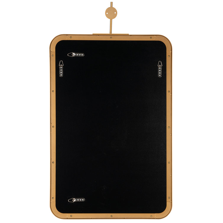 Gold Rectangular Metal Framed Wall Mirror