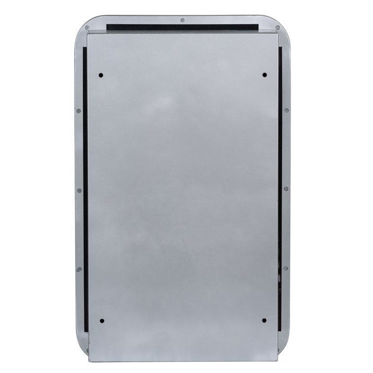 Silver Metal Slim Frame Medicine Cabinet with Mirror