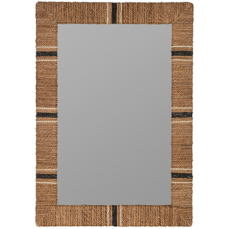 Coastal Rectangular Jute Wrapped Wall Mirror