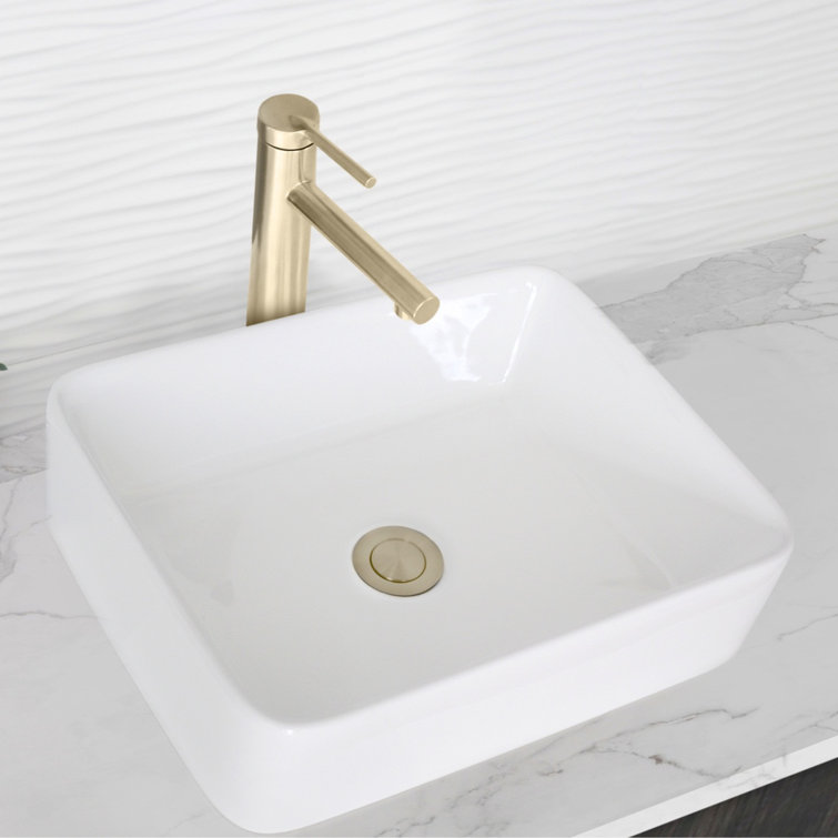 Elegant Single-Lever Gold Tone Vessel Sink Faucet