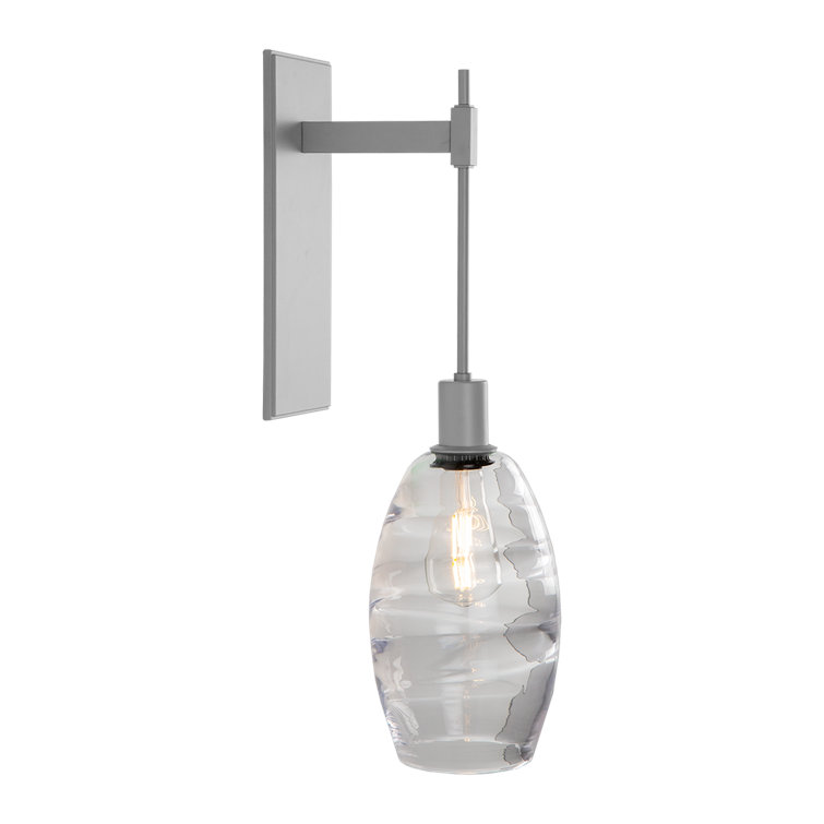 Ellisse Optic Clear Glass Tempo Sconce in Metallic Beige Silver