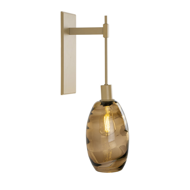 Gilded Brass and Bronze Blown Glass Sconce