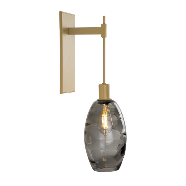 Ellisse Optic Smoke 9.3" Gilded Brass Tempo Sconce