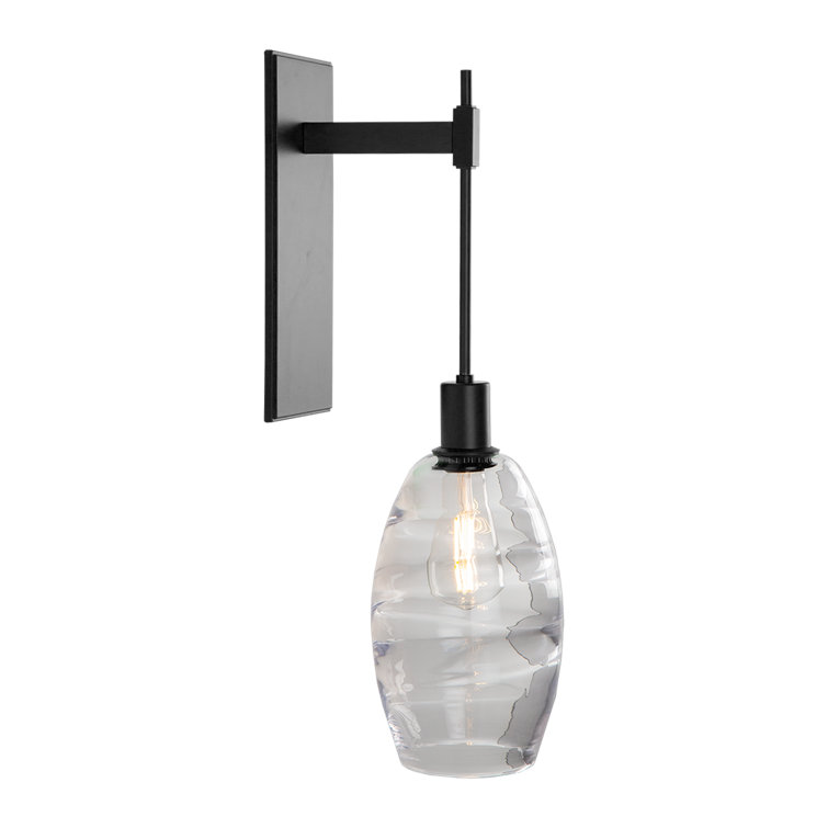 Ellisse 23.5'' Matte Black Optic Glass Tempo Sconce