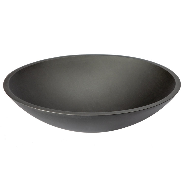 Matte Black Oval Tempered Glass Above-Counter Sink