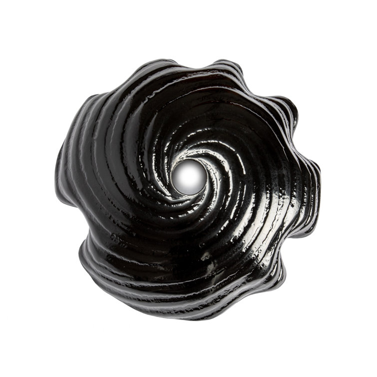 Midnight Wave 16.25'' Black Tempered Glass Vessel Sink