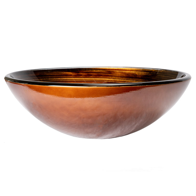 Eden Brown and Gold Glass Above-Counter Vessel Sink