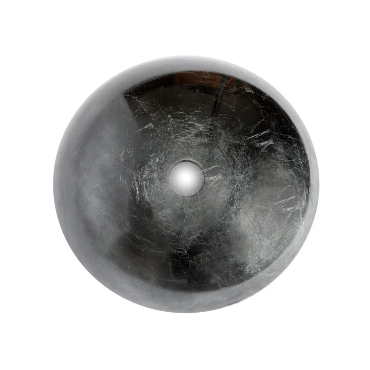 16.38'' Silver and Black Glass Vessel Sink