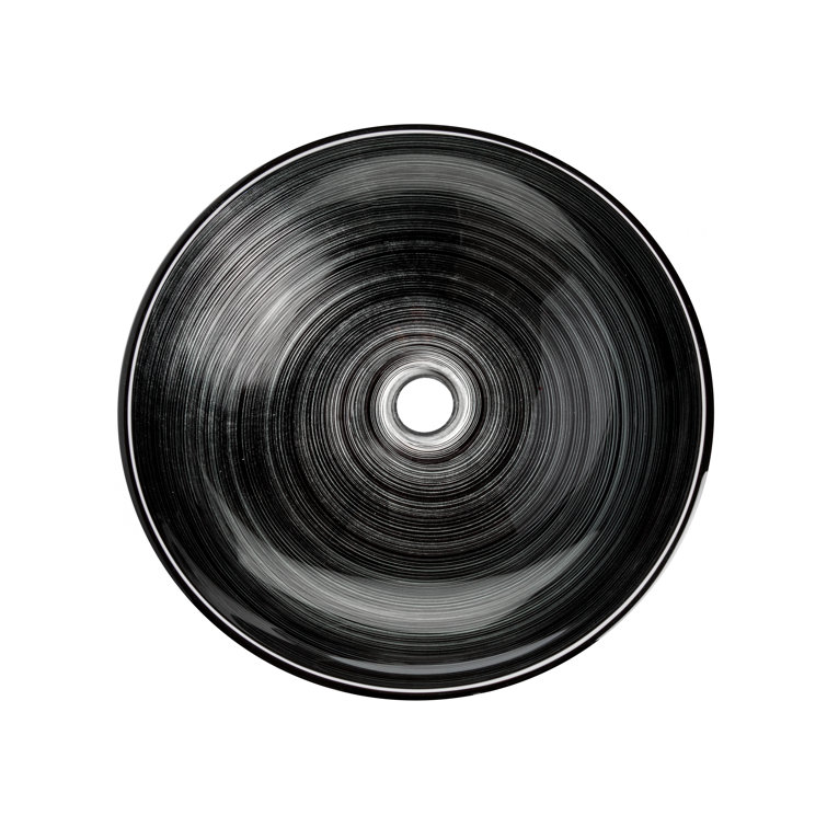16.38'' Silver and Black Glass Vessel Sink