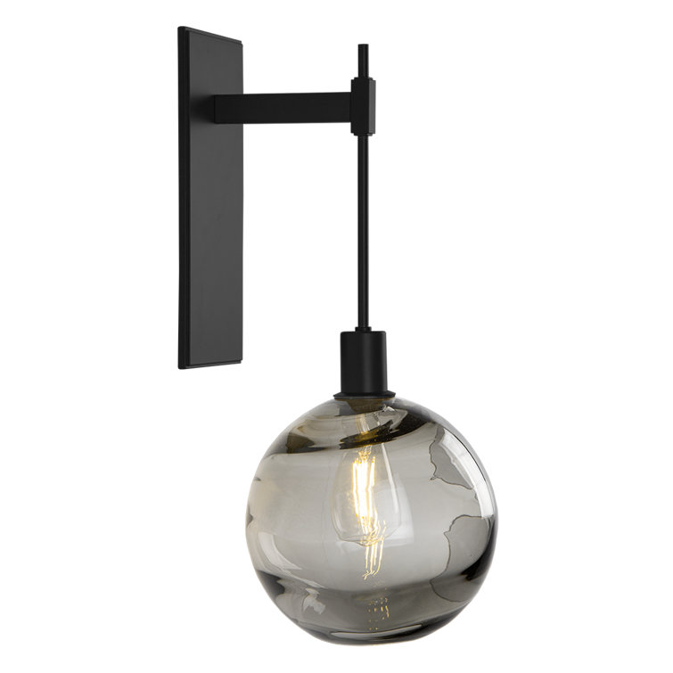 Black Bronze Dimmable Wall Sconce with Optic Blown Glass