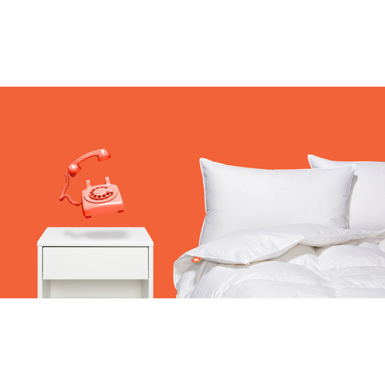Twin White Cotton Duck Down Duvet with Baffle Box Stitch
