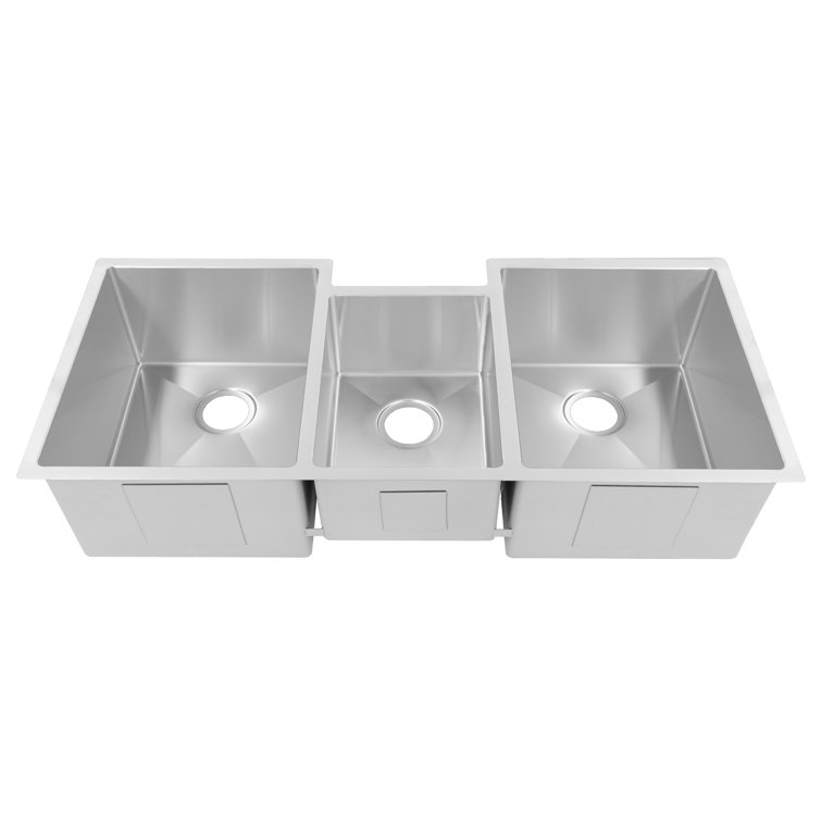 Breckenridge 45" Triple Bowl Stainless Steel Kitchen Sink