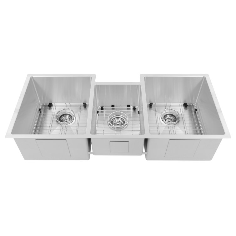 Breckenridge 45" Triple Bowl Stainless Steel Kitchen Sink