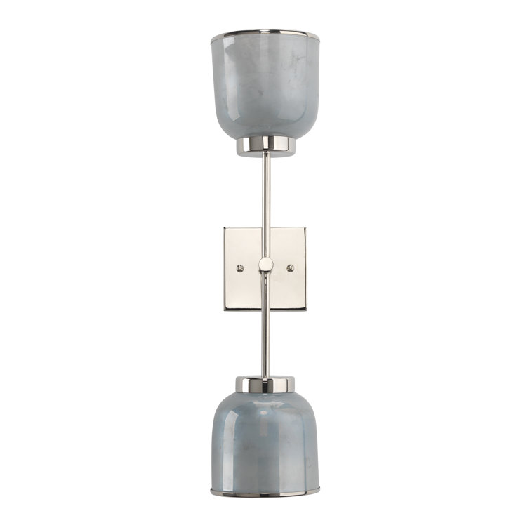 Opal Nickel Double Light Dimmable Wall Sconce