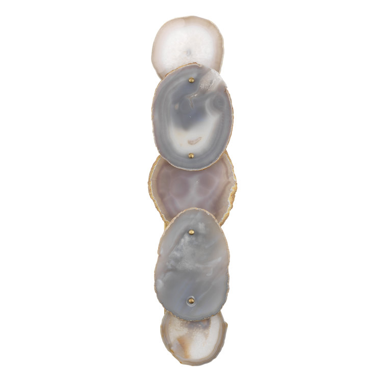 Lavender Agate and Brass 2-Light Wall Sconce