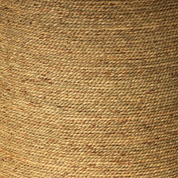 Natural Seagrass and Glass Round Dining Table