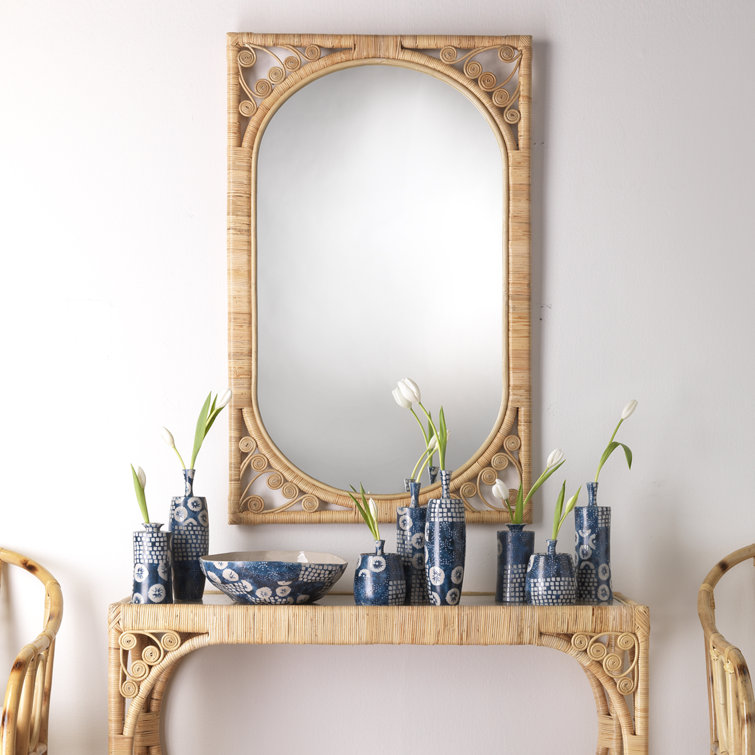 Primrose Handcrafted Rattan Rectangular Wall Mirror
