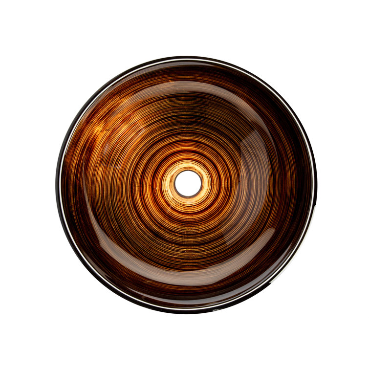 Eden Brown and Gold Glass Above-Counter Vessel Sink