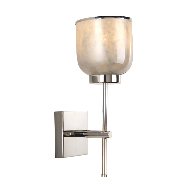 Opal Nickel Dimmable Single Light Wall Sconce