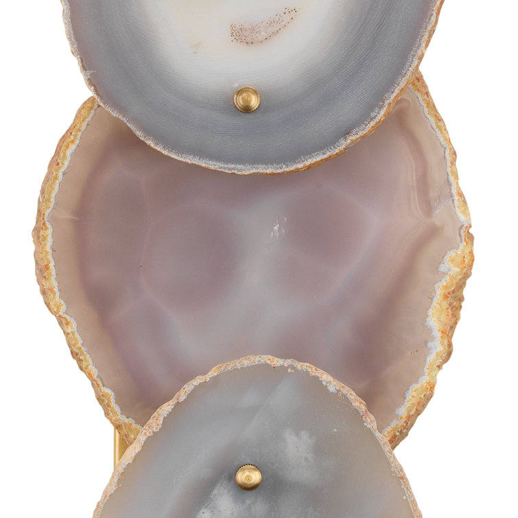 Lavender Agate and Brass 2-Light Wall Sconce