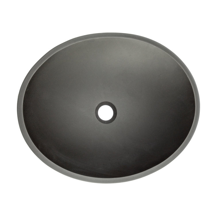 Matte Black Oval Tempered Glass Above-Counter Sink