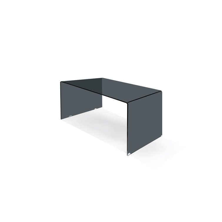 Sleek Gray Glass 50" Office Desk with Minimalist Design
