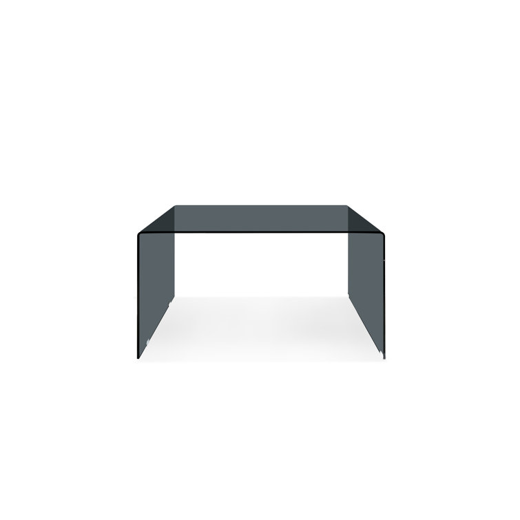Sleek Gray Glass 50" Office Desk with Minimalist Design