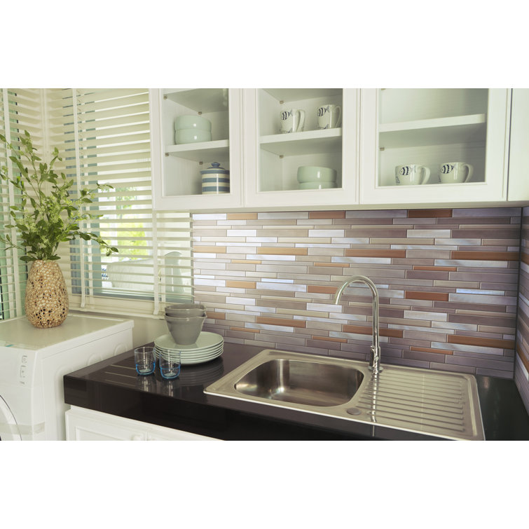 Twilight Multicolor Glass and Aluminum Mosaic Wall Tile