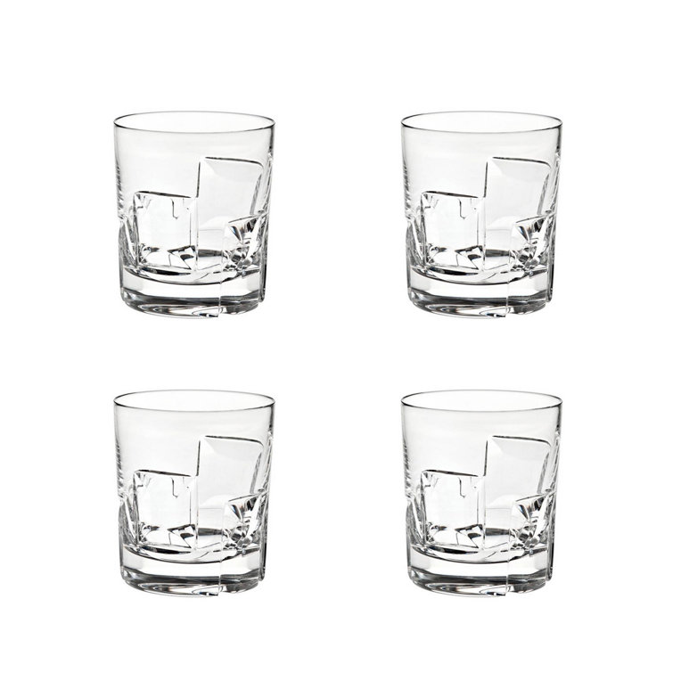Contemporary Crystal Whiskey Decanter Set with Glasses