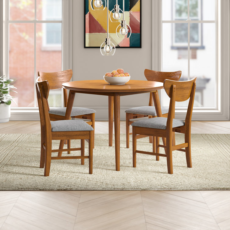 Acorn Brown Mid-Century Modern 5-Piece Wood Dining Set