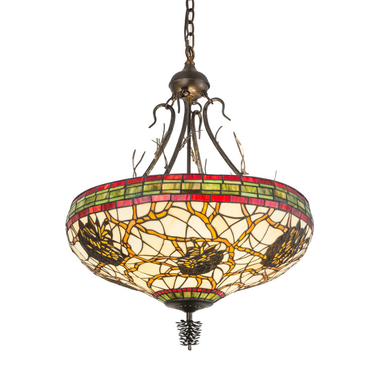 Rustic Lodge 36" Antique Copper Pinecone LED Pendant
