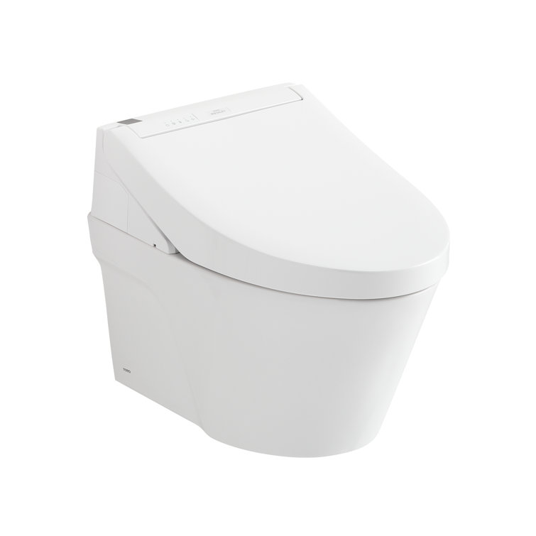 Cotton White Wall Mounted Dual Flush Elongated Toilet