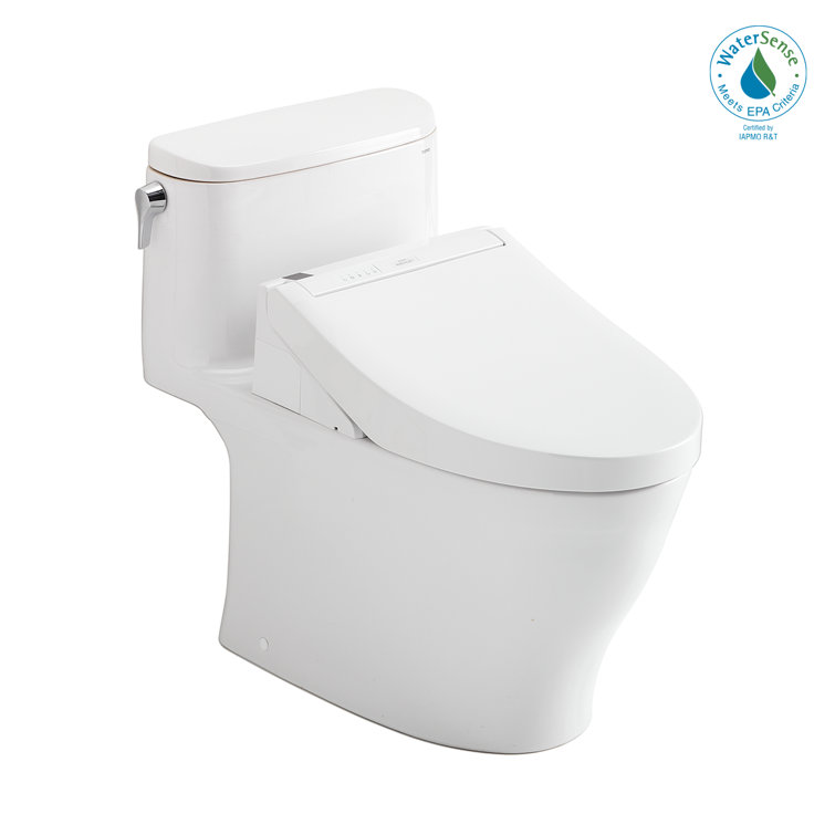 White High Efficiency One-Piece Elongated Bidet Toilet