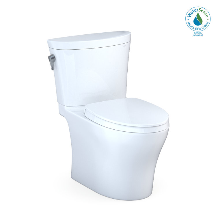 Cotton White Dual Flush Elongated Two-Piece Toilet with SoftClose Seat