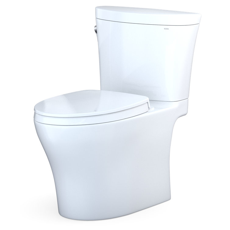 Cotton White Dual Flush Elongated Two-Piece Toilet with SoftClose Seat