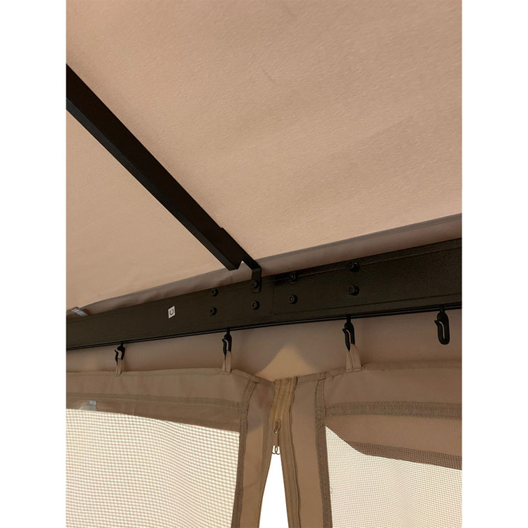 Outsunny Classic 10x13 Double-Tiered Gazebo Canopy - Beige Whisper