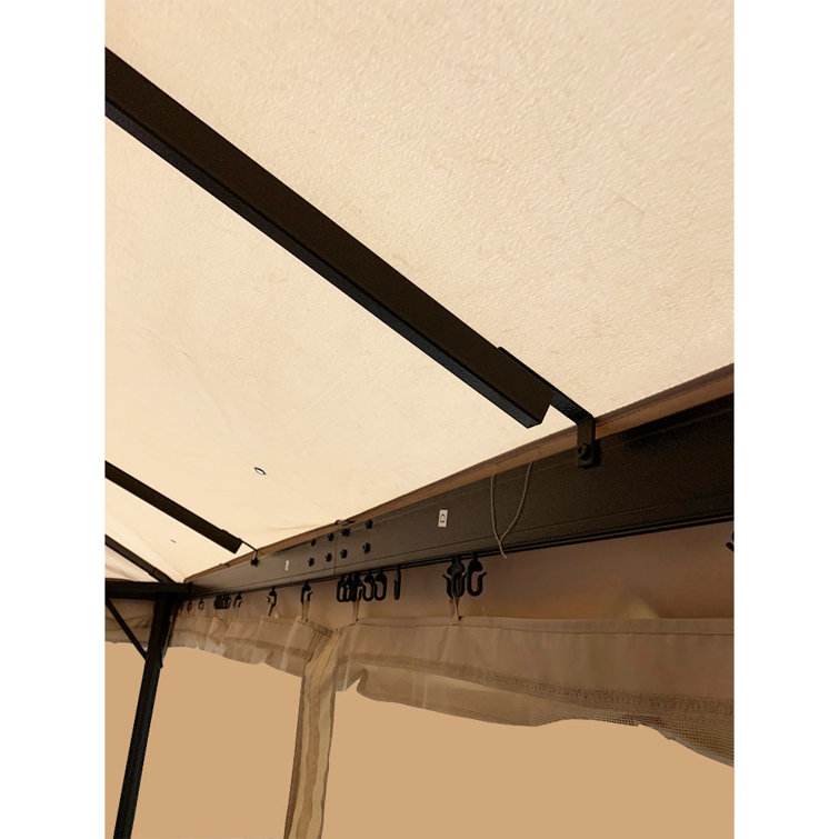 Outsunny Classic 10x13 Double-Tiered Gazebo Canopy - Beige Whisper