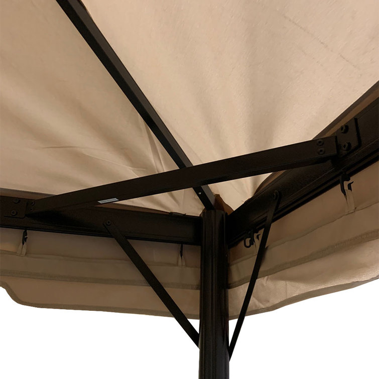 Outsunny Classic 10x13 Double-Tiered Gazebo Canopy - Beige Whisper