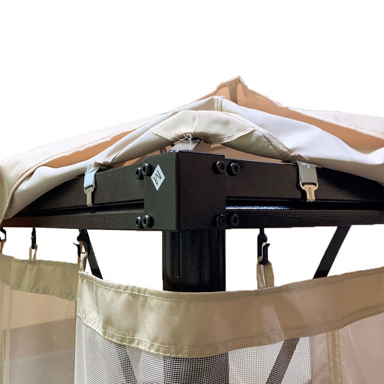 Outsunny Classic 10x13 Double-Tiered Gazebo Canopy - Beige Whisper