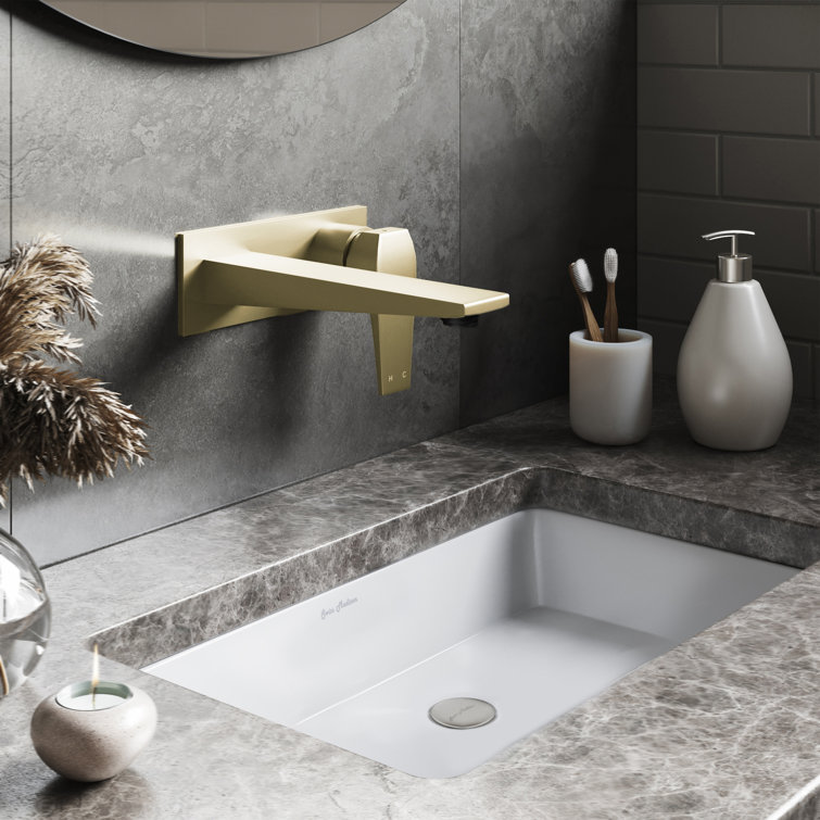 Voltaire Elegance 9'' Wall-Mount Bathroom Faucet in Brushed Gold