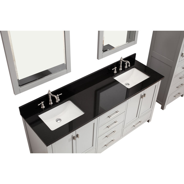 Chilled Gray 73'' Double Vanity with Cala White Top