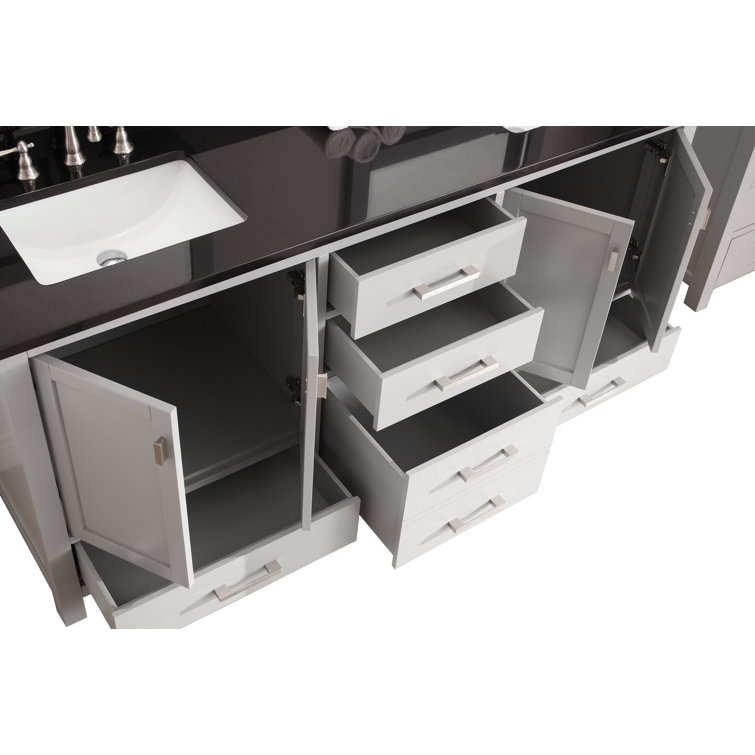 Chilled Gray 73'' Double Vanity with Cala White Top