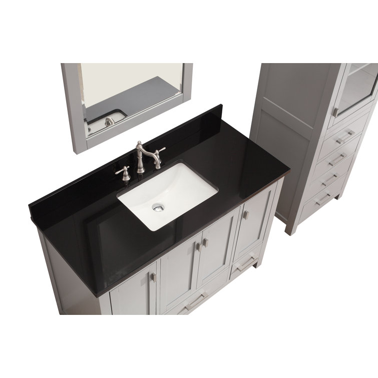 Chilled Gray 48" Stone Top Single Sink Vanity