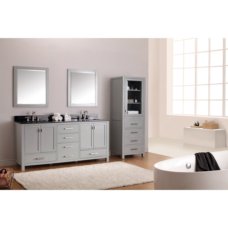 Chilled Gray 73'' Double Vanity with Cala White Top