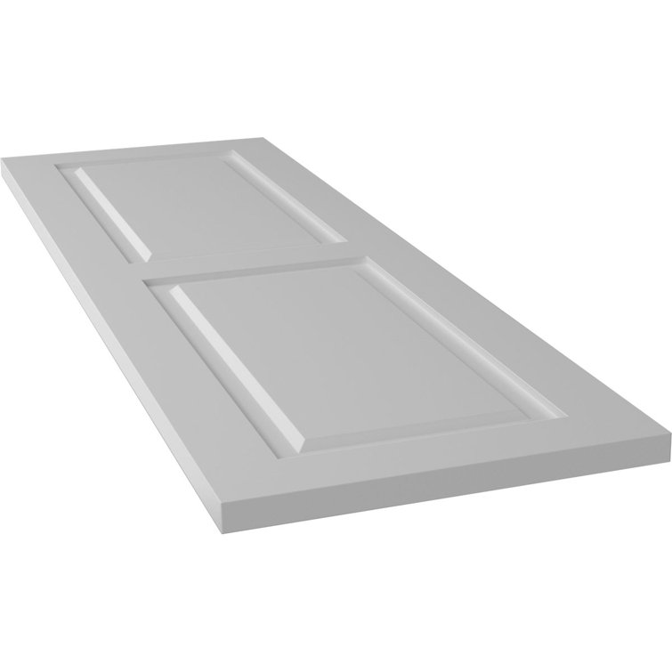 Viridian Green PVC Raised Panel Exterior Shutters, 12" x 33"