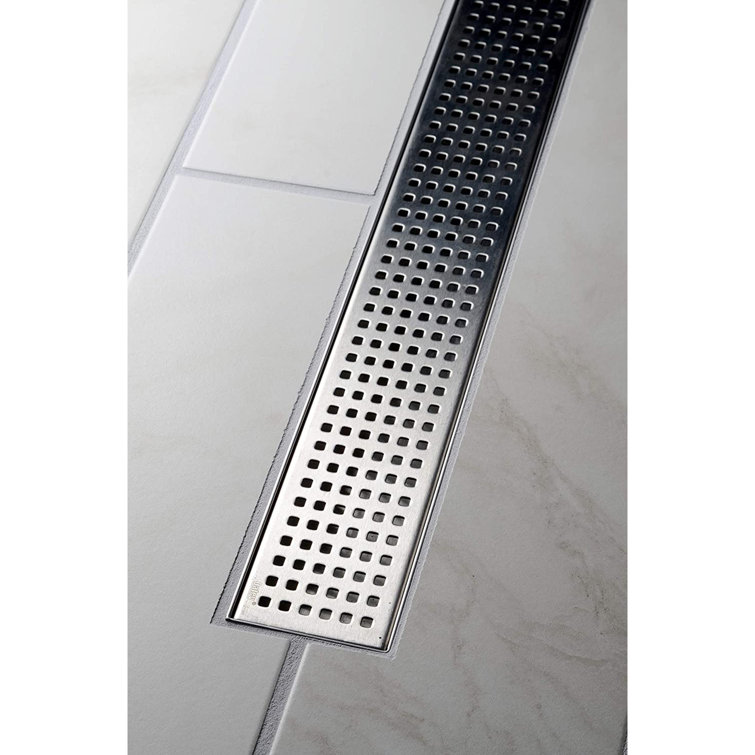 Matte Black Stainless Steel Linear Shower Drain Cover, 24 Inches