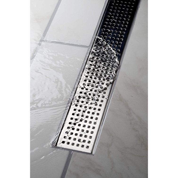 Matte Black Stainless Steel Linear Shower Drain Cover, 24 Inches