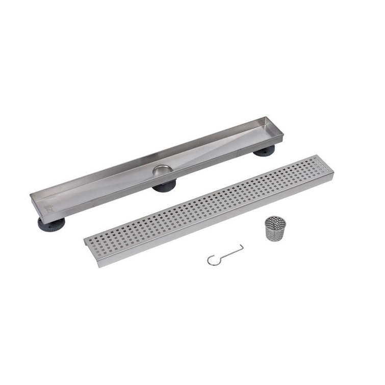 Matte Black Stainless Steel Linear Shower Drain Cover, 24 Inches