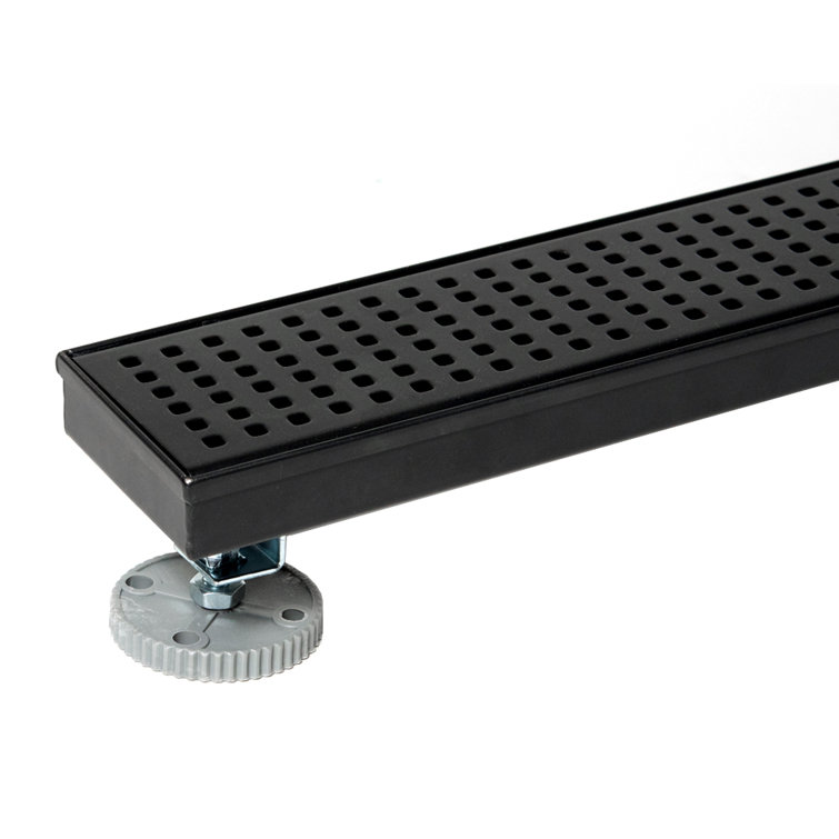 Matte Black Stainless Steel Linear Shower Drain Cover, 24 Inches